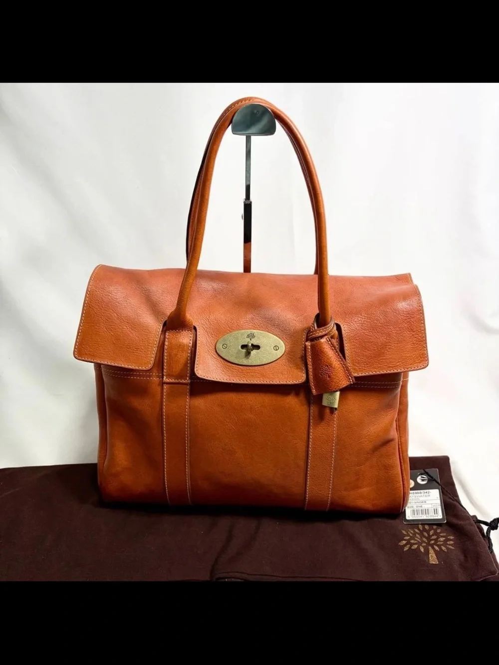 Mulberry Russet Leather Bayswater Satchel with Brass Hardware